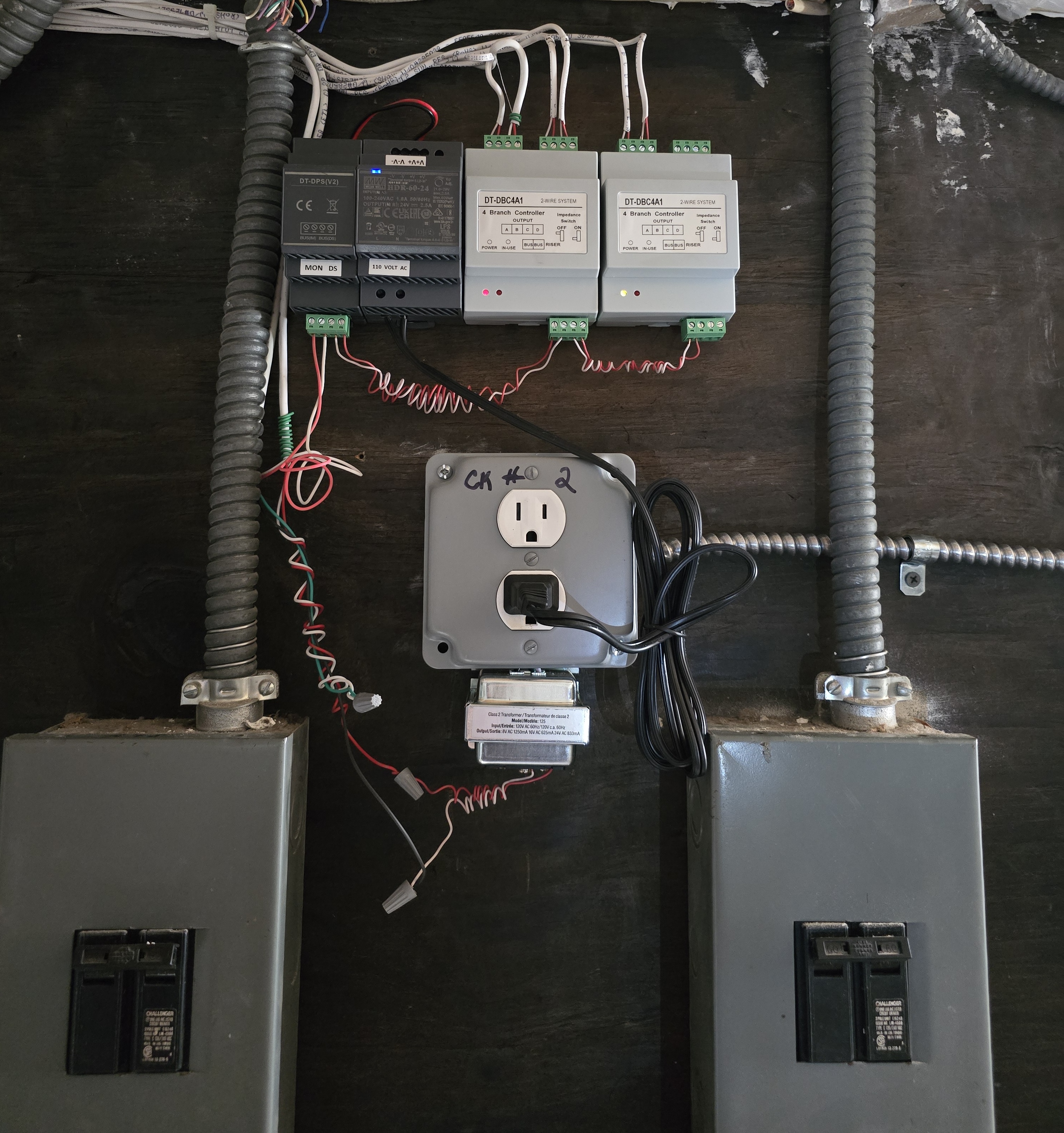 Electrical panel and branch controllers